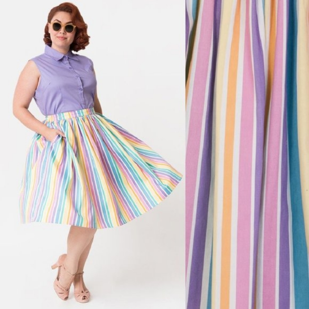 Collectif 3XL Rainbow Skirt Pastel 🌈